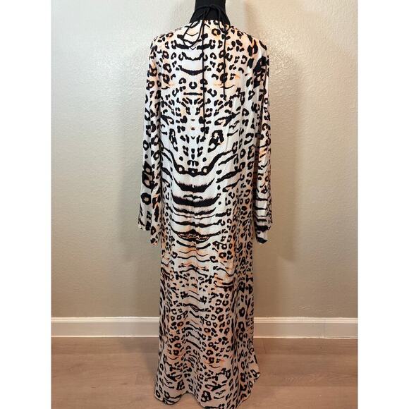 CBR Womens Maxi Dress Leopard Print SzXL Summer Spring Elegant Resort Beachfront - Picture 2 of 9